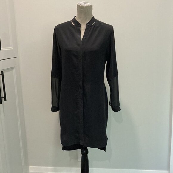 All Saints Rivi Silk Shirt Dress - Picture 7 of 16